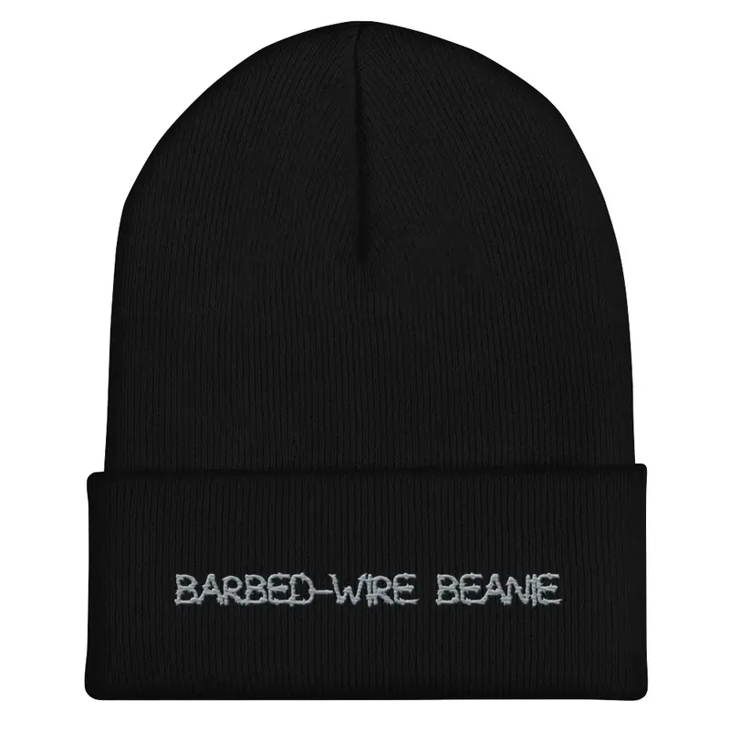 Barbed wire beanie embroidered